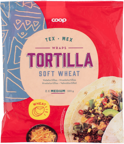 Coop 小麦玉米饼 320克 8 kpl｜Coop vehnätortilla 320 g 8 kpl
