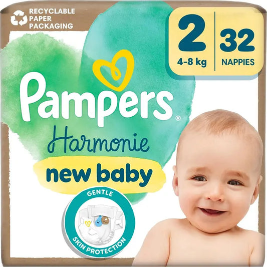 Pampers Harmonie new baby S2 4-8 kg 32 kpl vaippa｜Pampers Harmonie新婴儿S2 4-8斤32片纸尿裤