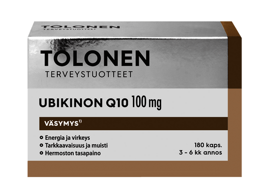 Tolonen 辅酶Q10 100毫克 180粒｜Tolonen Ubikinon Q10 100 mg 180 kaps.