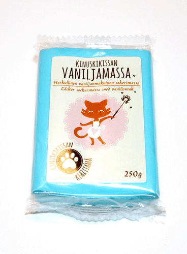 Kinuskikissa vaniljanmakuinen vaaleanturkoosi sokerimassa 250g｜Kinuskikissa 香草味浅蓝绿色糖团 250g