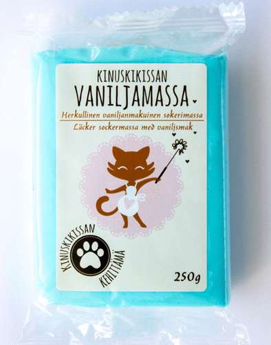 Kinuskikissa vaniljanmakuinen vaaleanturkoosi sokerimassa 250g｜Kinuskikissa 香草味浅蓝绿色糖团 250g