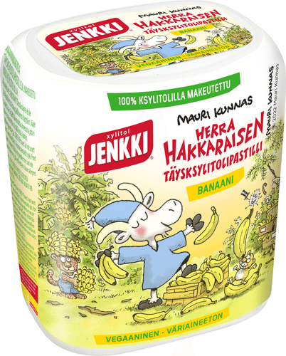 Herra Hakkarainen Jenkki Herra Hakkarainen香蕉全木糖醇含片 45g｜Jenkki Herra Hakkarainen Banaani täysksylitolipastilli 45g