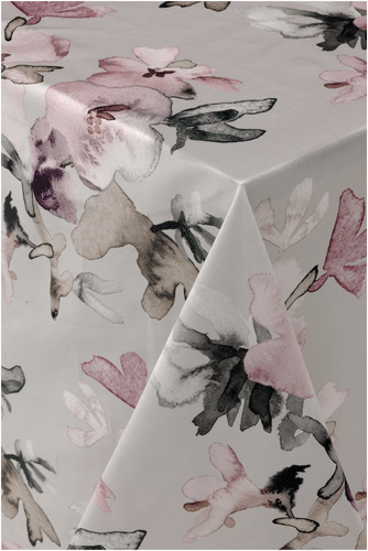 Pentik Hetki 桌布 145x250厘米 花朵 灰色｜Pentik Hetki pöytäliina 145x250 cm kukka harmaa