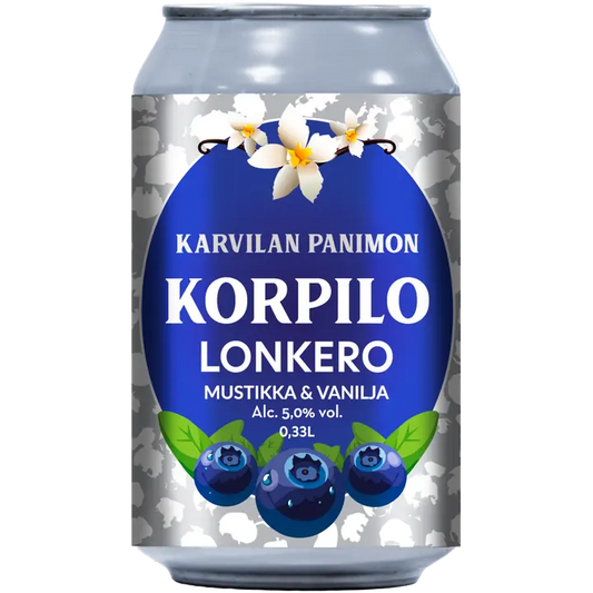 KORPILO Lonkero 5 % Mustikka&Vanilja 0,33 l tölkki｜None KORPILO 触手 5% 蓝莓和香草 0.33 升罐装