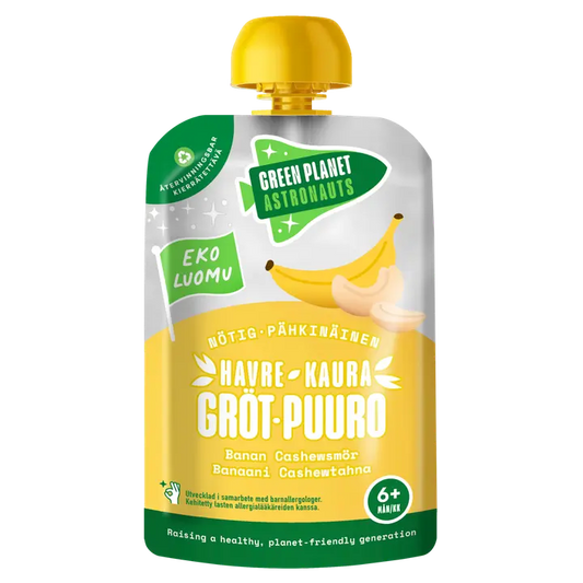 Green Planet Astronauts LUOMU pähkinäinen kaurapuuro banaani 100g 6kk+｜Green Planet Astronauts 有机坚果燕麦香蕉 100 克 6 个月+
