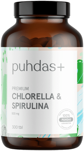Puhdas+ Premium 小球藻与螺旋藻 500毫克 300片