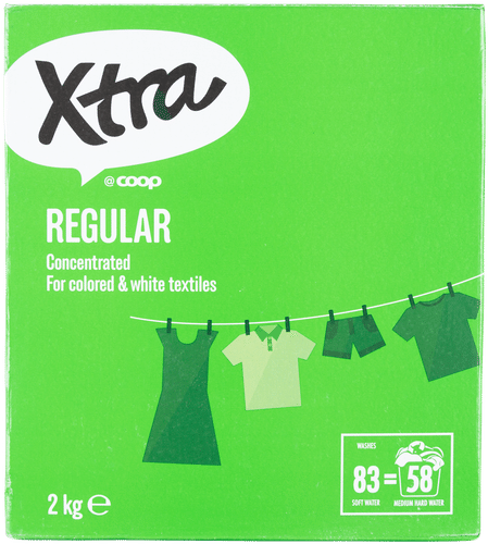 Xtra Regular 洗衣粉 2千克 彩色和白色衣物