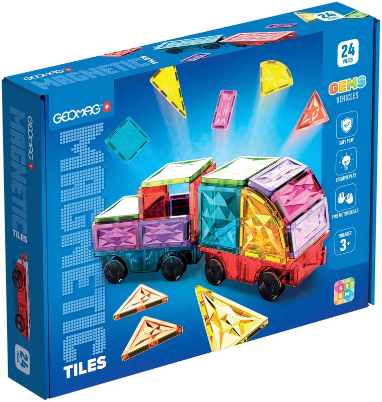 Geomag 磁性瓷砖宝石车辆建筑套装｜Geomag Magnetic Tiles Gems vehicles -rakennussetti