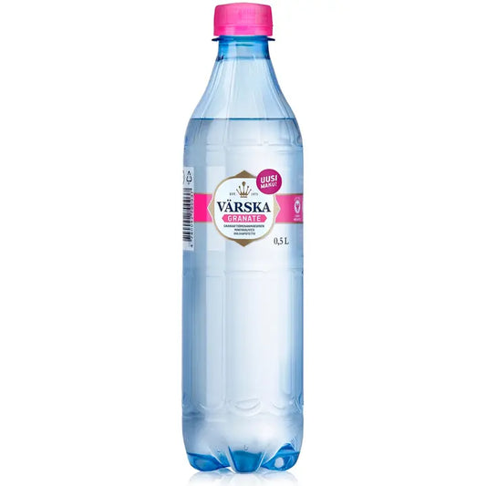 Värska Granate, granaattiomenan makuinen mineraalivesi, hiilihapollinen 0,5L PET｜Värska Granate、石榴味矿泉水、碳酸0.5L PET