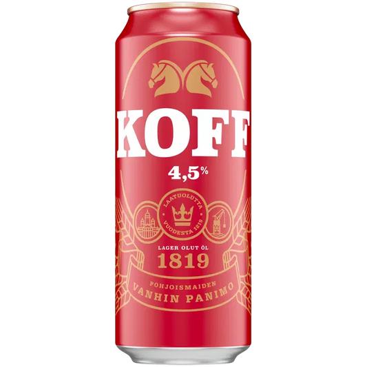 KOFF Lager olut 4,5 % tölkki 0,5 L｜Koff 4.5% 罐装饮料 0,5 L