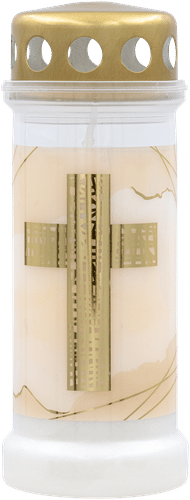 Bolsius 墓灯 6号 带盖 十字 - 70H｜Bolsius - Grave light nr 6 + lid Cross - 70H