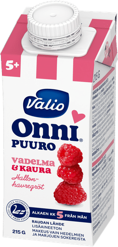 Onni Valio Onni® 覆盆子燕麦粥 215克 UHT（5个月起）｜Valio Onni® vadelma-kaurapuuro 215 g UHT (alkaen 5 kk)