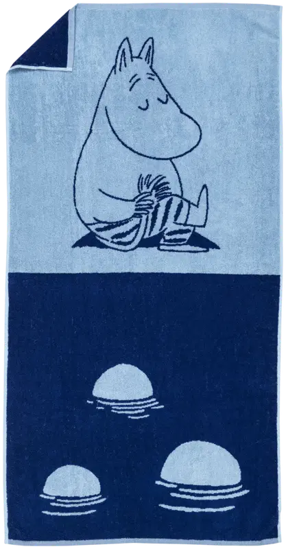 Moomin Arabia 姆明浴巾 70x140 姆明 蓝 GOTS｜Moomin Arabia Muumi kylpypyyhe 70x140 Muumipeikko sin.GOTS
