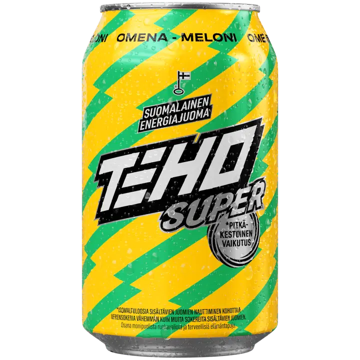TEHO Super Omena-meloni energiajuoma 0,33 l tlk｜Teho Super Omena-meloni 能量饮料 0.33 l tlk