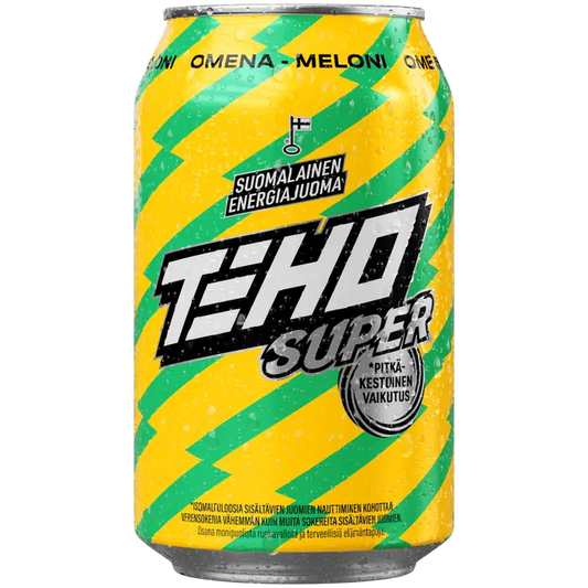 TEHO Super Omena-meloni energiajuoma 0,33 l tlk｜Teho Super Omena-meloni 能量饮料 0.33 l tlk