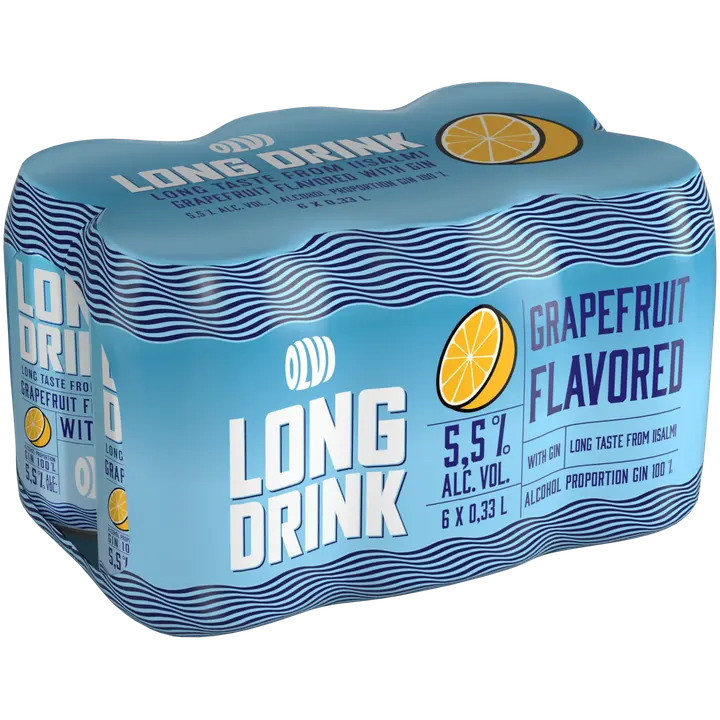 6xOLVI Long drink Grapefruit with gin 5,5 % 0,33 l tlk｜OLVI Long drink 6xOLVI 长饮葡萄柚杜松子饮品 5.5% 0.33 l tlk