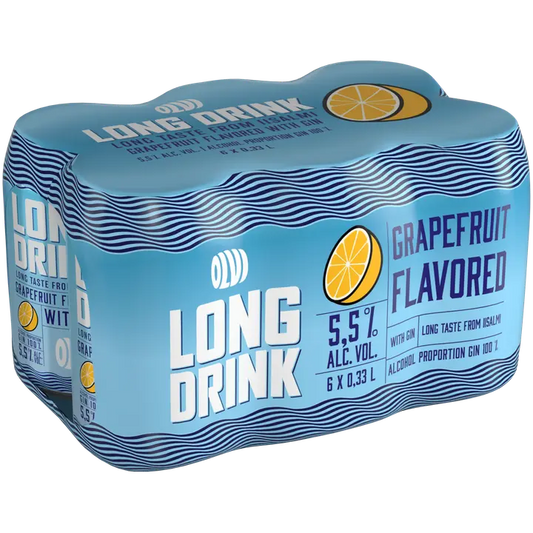 6xOLVI Long drink Grapefruit with gin 5,5 % 0,33 l tlk｜OLVI Long drink 6xOLVI 长饮葡萄柚杜松子饮品 5.5% 0.33 l tlk
