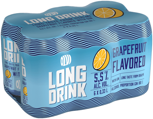 OLVI Long drink 6罐OLVI 西柚长饮 5.5% 0.33升罐装