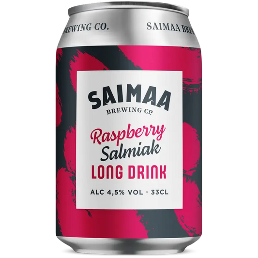 Saimaa Long Drink Raspberry Salmiak 4,5% 0,33l tölkki｜Saimaa Long Drink 覆盆子 Salmiak 4.5% 0.33l 罐装
