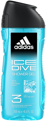 adidas Ice Dive 三合一沐浴露250毫升，男士沐浴露