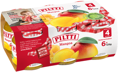 Piltti 6x125克芒果水果泥 4个月
