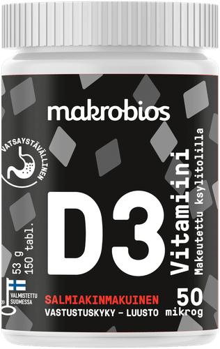 Makrobios 维生素D3咸甘草糖50微克150片 53g