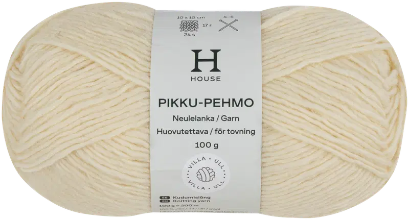 House 羊毛线 Pikku pehmo 100克 米白 110｜House villalanka Pikku pehmo 100 g Off white 110
