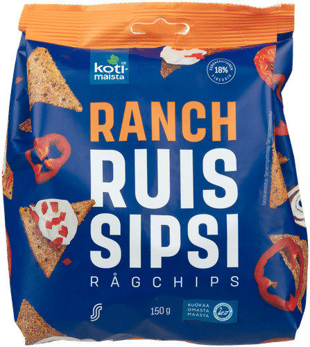 Kotimaista Ruissipsi Ranch 150g
