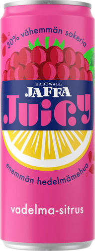 Hartwall Jaffa Juicy Vadelma-sitrus virvoitusjuoma 0,33 l