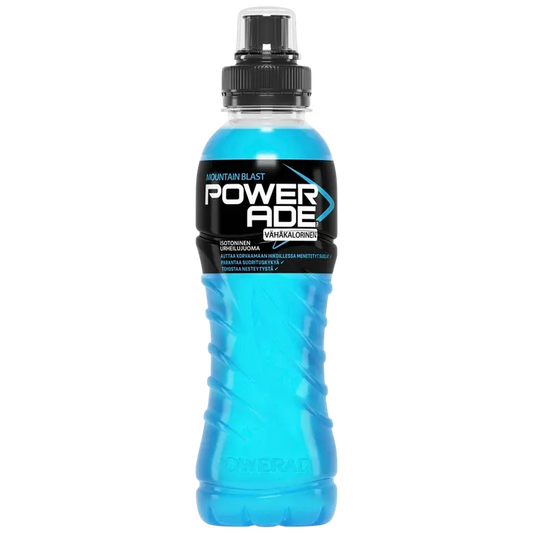 Powerade Mountain Blast urheilujuoma muovipullo 0,5 L｜Powerade Mountain Blast运动饮料塑料瓶 0,5 L