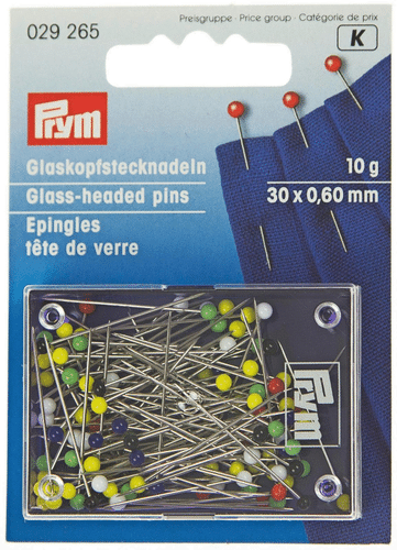 Prym lasipäiset nuppineulat 10g/pakkaus