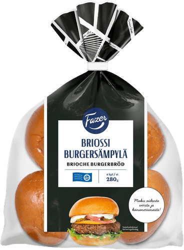 Fazer Briossi Burgersämpylä 4kpl 280g｜Fazer 布里欧修汉堡面包 4个装 280g