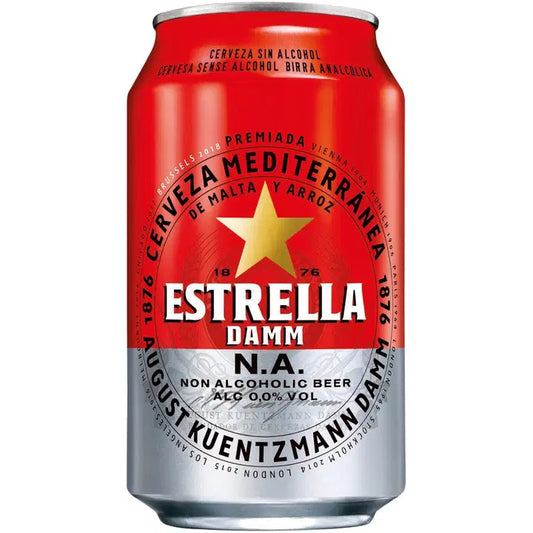 Estrella Damm N.A. 0,0% 0,33l alkoholiton oluttölkki｜Estrella Damm 作为。 0.0% 0.33l 0度饮料罐