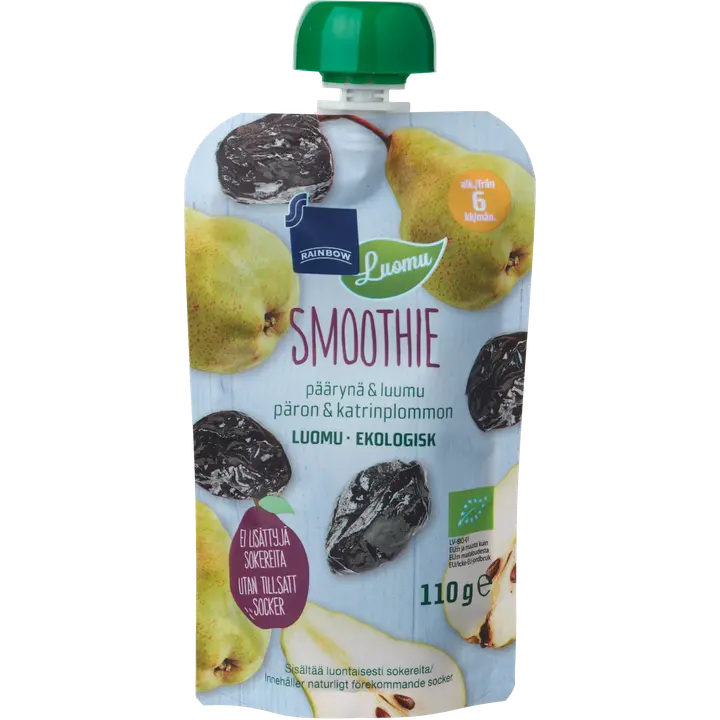 Rainbow smoothie päärynä & luumu luomu 110 g 6 kk｜Rainbow 有机梨李子冰沙 110 克 6 个月