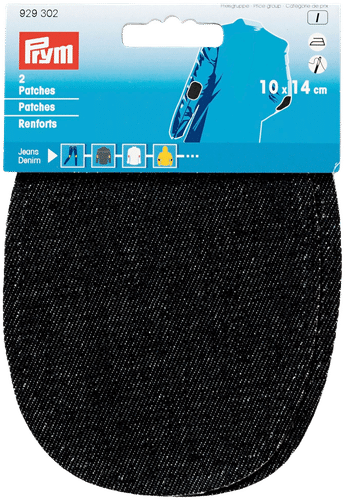 Prym farkkupaikka silitettävä 10x14cm musta 2kpl
