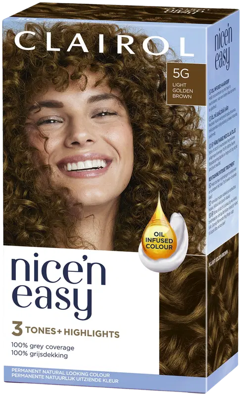 Clairol Nice'n Easy 持久染发剂 5G 金棕色｜Clairol Nice'n Easy kestoväri 5G kullanruskea