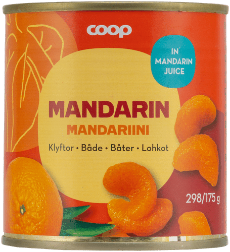 Coop 橘子瓣（橘子汁浸） 298/175 g｜Coop mandariinilohkot mandariinitäysmehussa 298/175 g