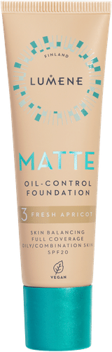 Lumene 控油哑光粉底液 SPF20 3 Fresh Apricot 30 ml｜Lumene Matte Oil-control Mattameikkivoide SPF20 3 Fresh Apricot 30 ml