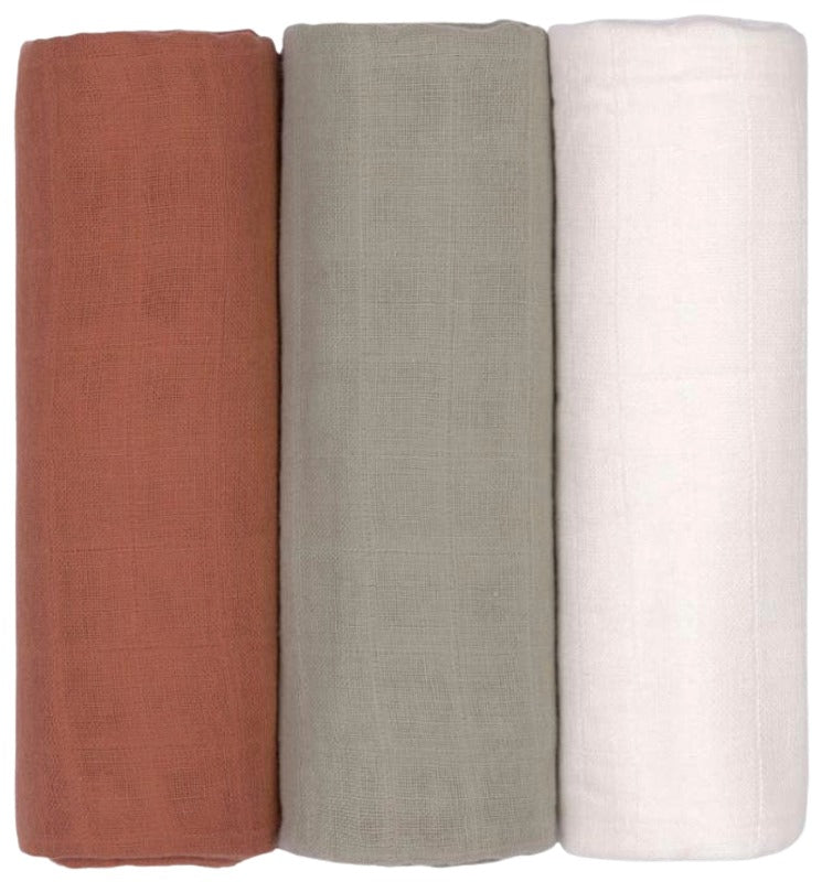 Lässig 棉纱巾 85厘米 米色/浅色/微红 3 kpl｜Lässig puuvillaharso 85 cm beige/vaalea/punertava 3 kpl