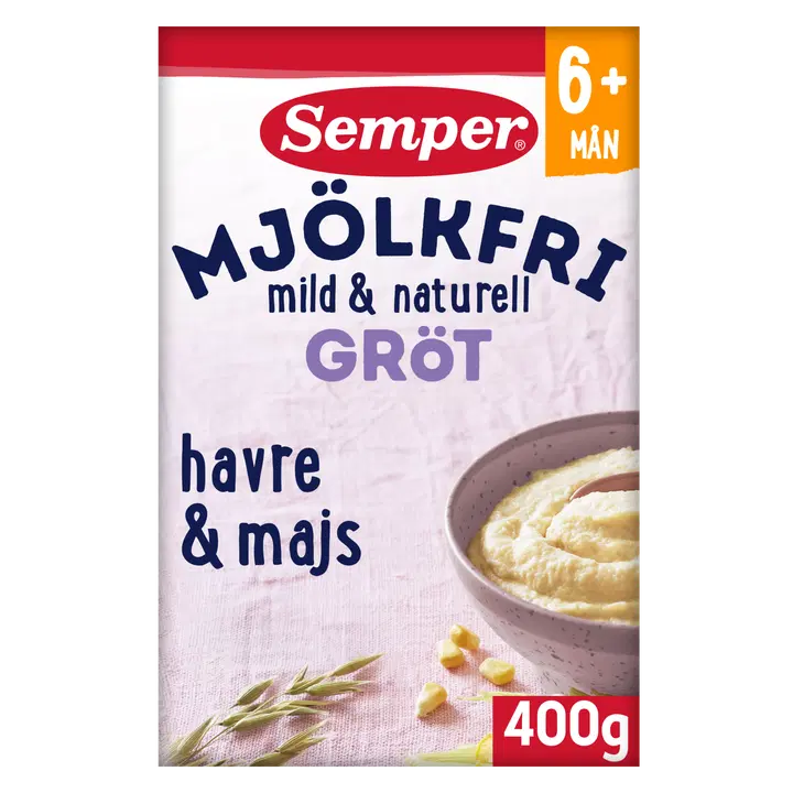 Semper Maidoton Puuro kaura & maissi 6kk puurojauhe 400g｜Semper 无乳制品 Puoro 燕麦玉米 6 个月粥粉 400g