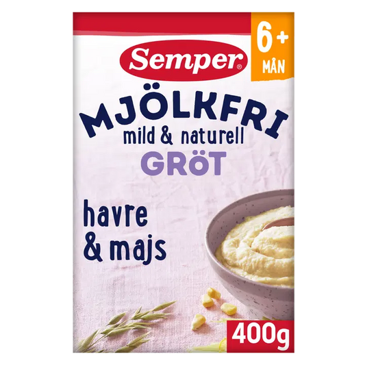 Semper 无乳制品 Puoro 燕麦玉米 6 个月粥粉 400g