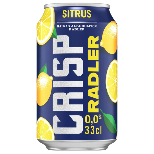 Crisp Radler Sitrus alkoholiton olut 0% tölkki 0,33L｜Crisp Radler 柑橘0度饮料 0% 罐装 0,33L