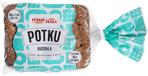 PutaanPulla Potku Ruispala 6 kpl/320g halkaistu proteiinipitoinen siementäysjyväruisleipä｜Putaan Pulla 黑麦面包块（高蛋白籽粒全麦）