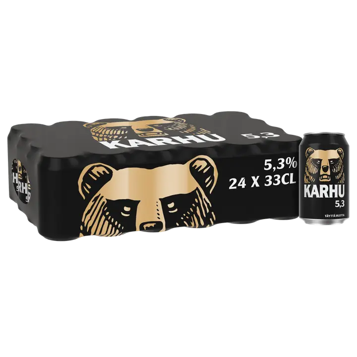 Karhu Lager olut 5,3 % tölkki 0,33 L｜Karhu 5.3% 罐装饮料 0,33 L