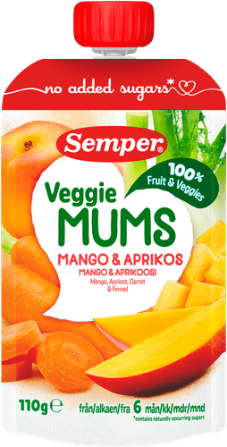Semper Veggiemums 芒果杏子泥 6个月起 水果泥 110g