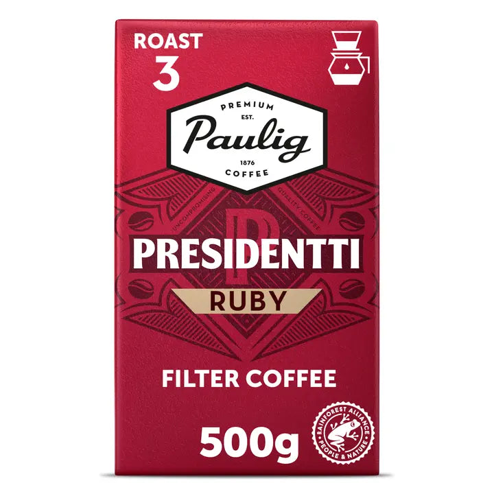 Paulig Presidentti Ruby kahvi suodatinjauhatus 500g｜Presidentti Paulig President Ruby 咖啡过滤研磨 500g