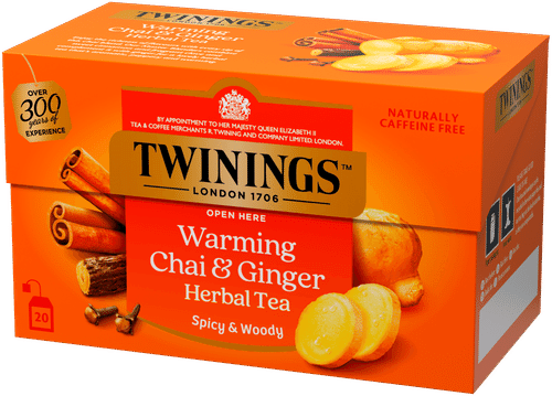 Twinings Warming Chai & Ginger yrttitee 20x2g｜Twinings 温暖的柴姜花草茶 20x2g