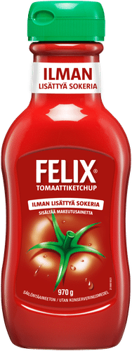 Felix 无添加糖番茄酱 970g｜Felix ilman lisättyä sokeria ketsuppi 970g