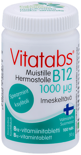 Vitatabs B12薄荷1000 µg维生素B12片 100片