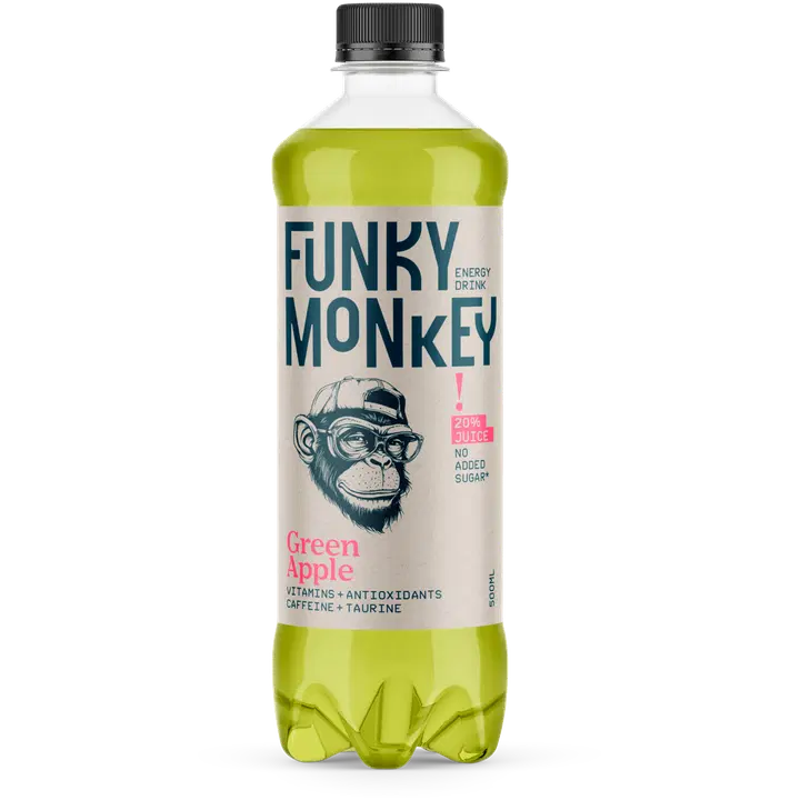 FUNKY MONKEY Green Apple energiajuoma 500 ml｜Funky Monkey 青苹果能量饮料 500 ml
